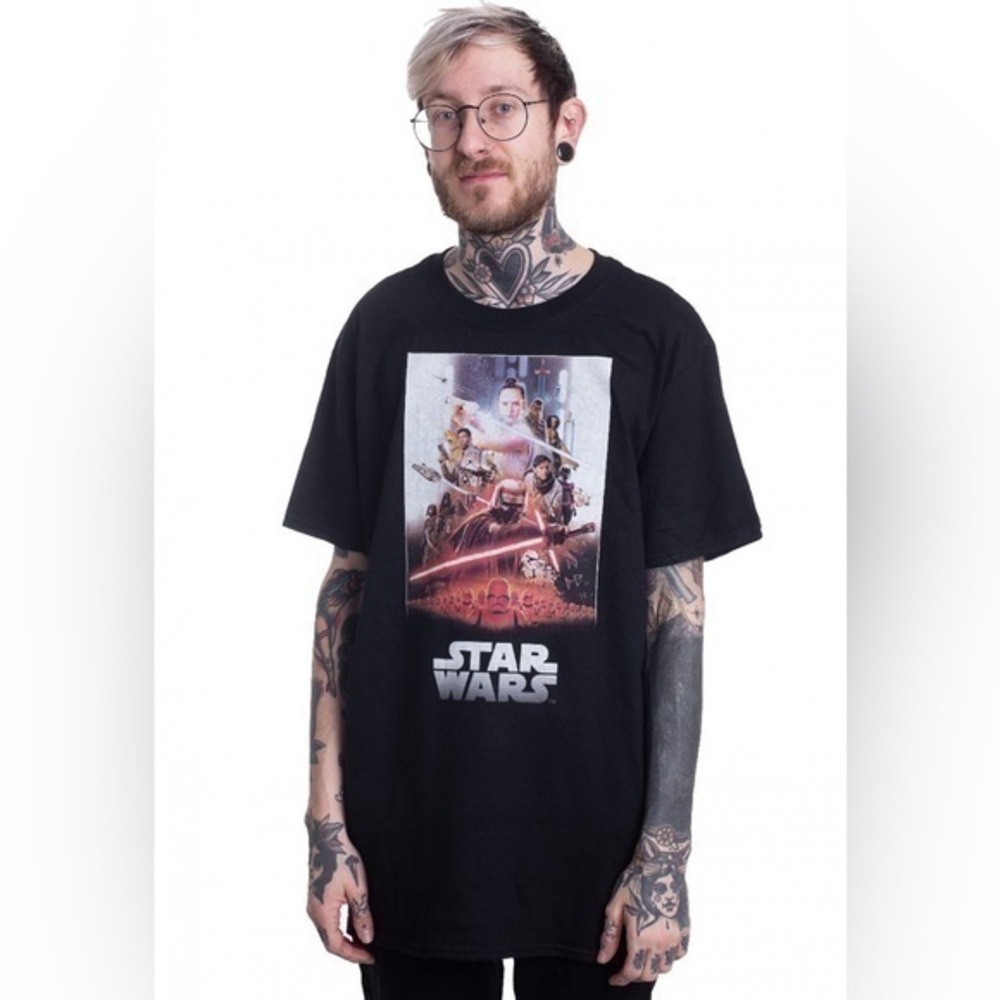 Star Wars Episode 9 The Rise of Skywalker Black Graphic T Shirt Men’s size Large